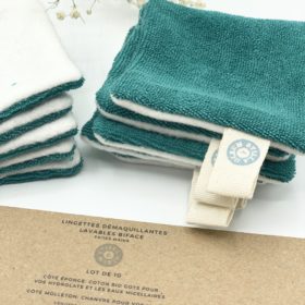 lingettes démaquillantes lavables en coton bio
